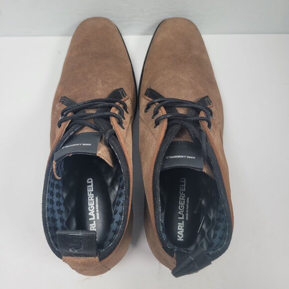 Karl Lagerfeld Men's Brown Leather Lace-Up Ankle Boots US Size 13 EU 46 - Picture 5 of 8